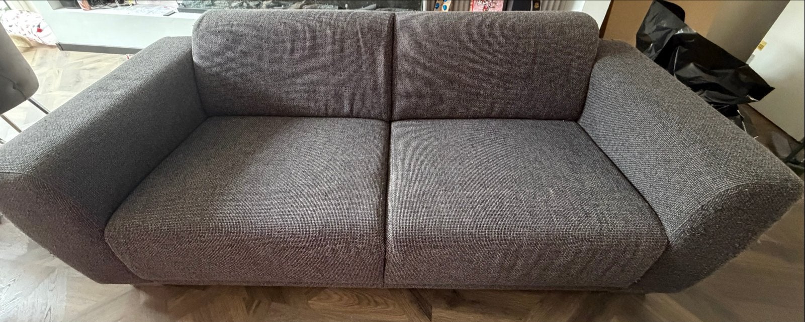 Comfortabele grijze tweezitsbank, Huis en Inrichting, 150 tot 200 cm, Tweepersoons, 75 tot 100 cm, Ophalen of Verzenden