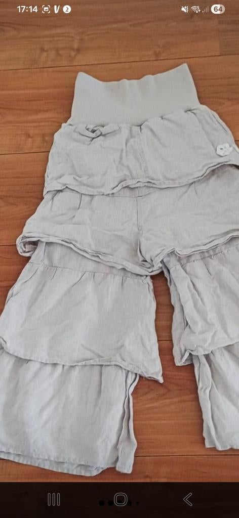 Mooie beige broek met stroken, Brede taille tricotband en wi, Broek, Meisje, Zizibo, Ophalen of Verzenden