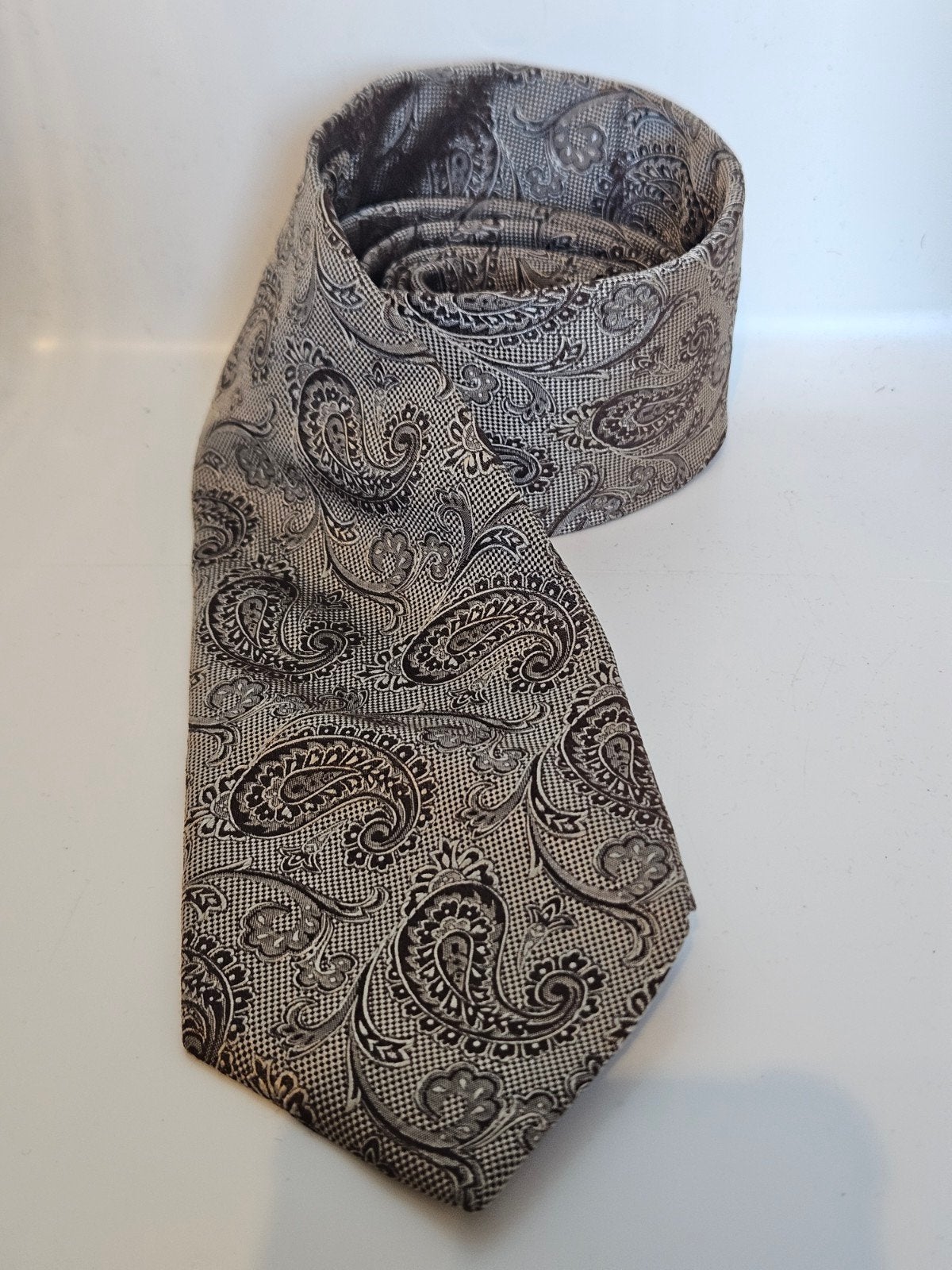 Vintage stropdas zijde Profuomo made in Italy, Bruin, Verzenden, Nvt, Nvt