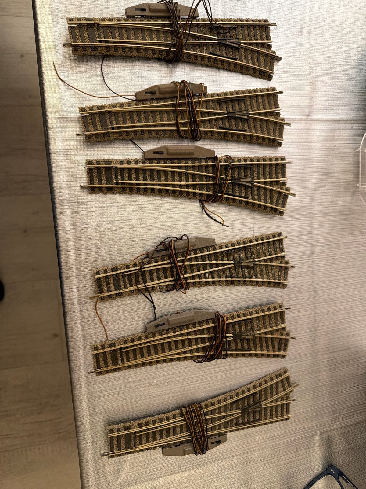 Fleischmann Profi H0 Slanke Elektrische Wissels (6x), Gebruikt, Gelijkstroom, Fleischmann, Rails