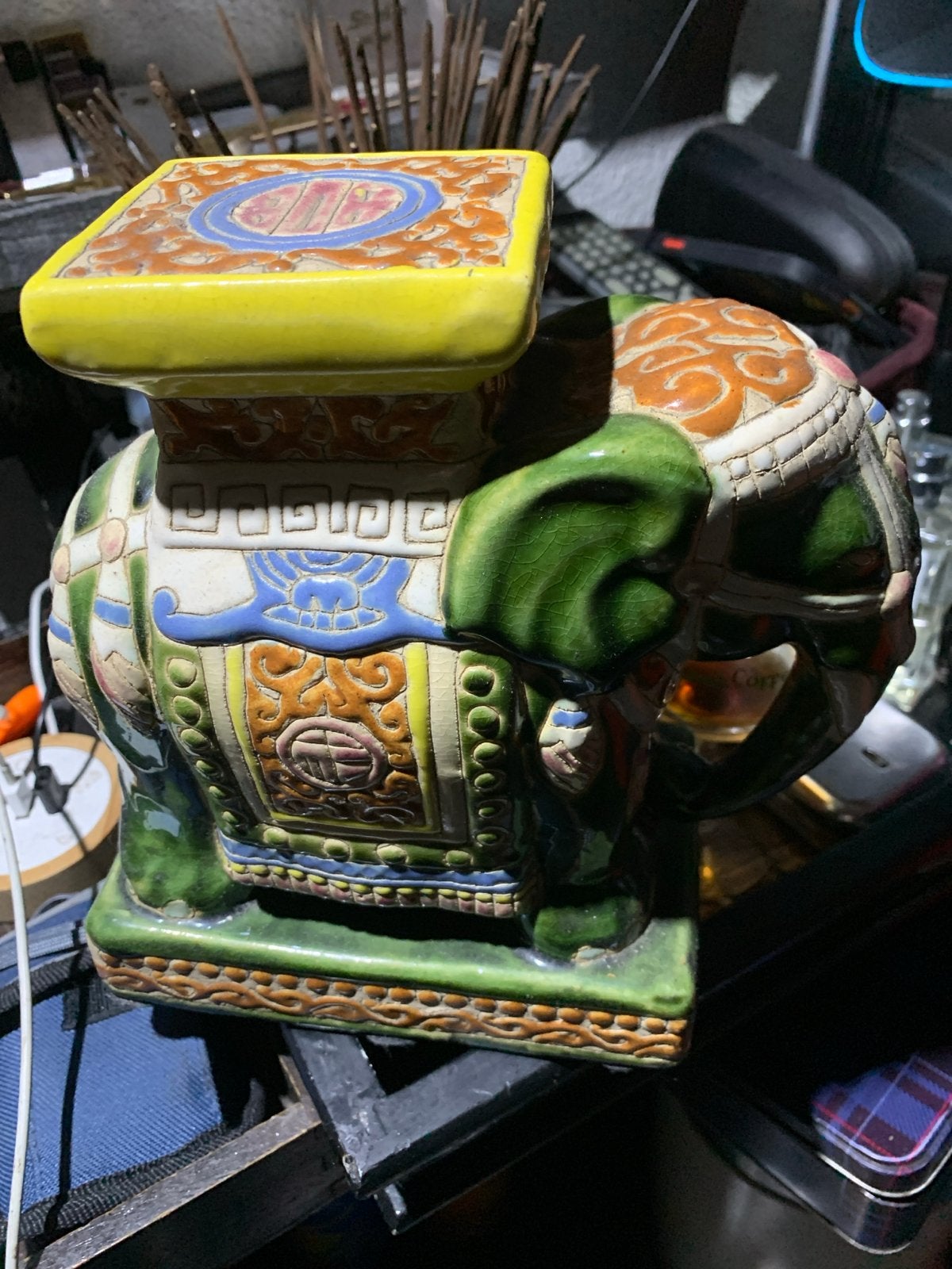 Antieke Chinese Keramische Olifant Kruk/Bijzettafel LARGE, Ophalen of Verzenden