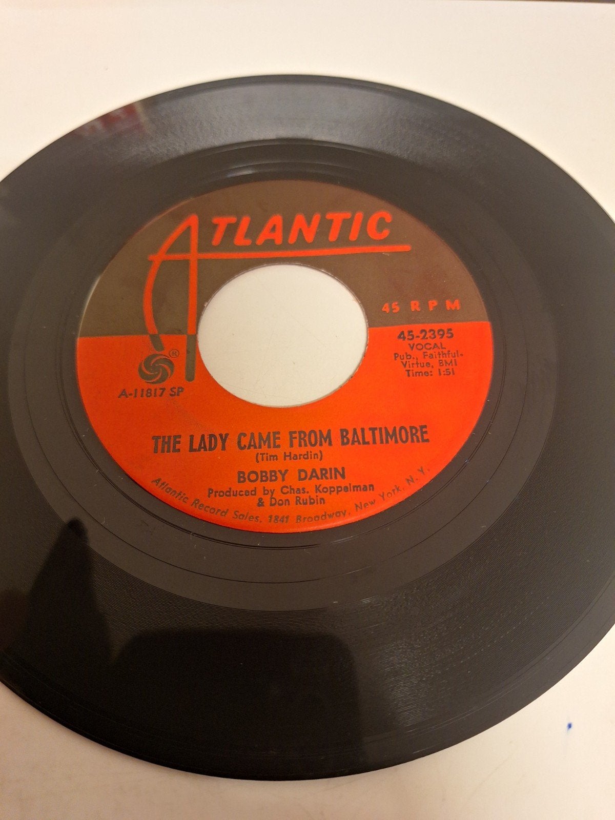 Bobby Darin - The lady came from Baltimore, 1967., Verzenden, 7 inch, Pop