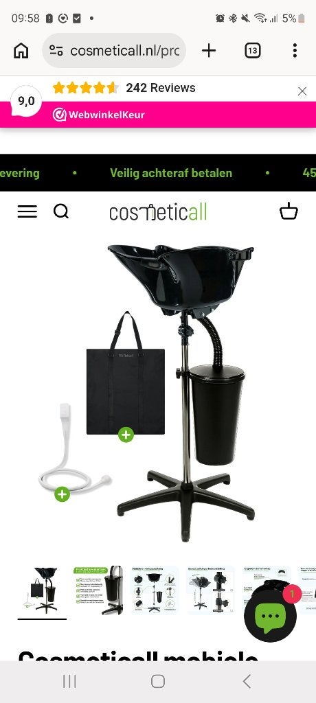 Mobiele wasbak nieuw, Sieraden, Tassen en Uiterlijk, Uiterlijk | Haarverzorging, Ophalen, Nieuw, Overige typen