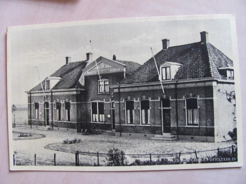 Goudswaard, gemeentehuis, Verzamelen, Ansichtkaarten | Nederland, Ophalen of Verzenden, 1920 tot 1940, Zuid-Holland
