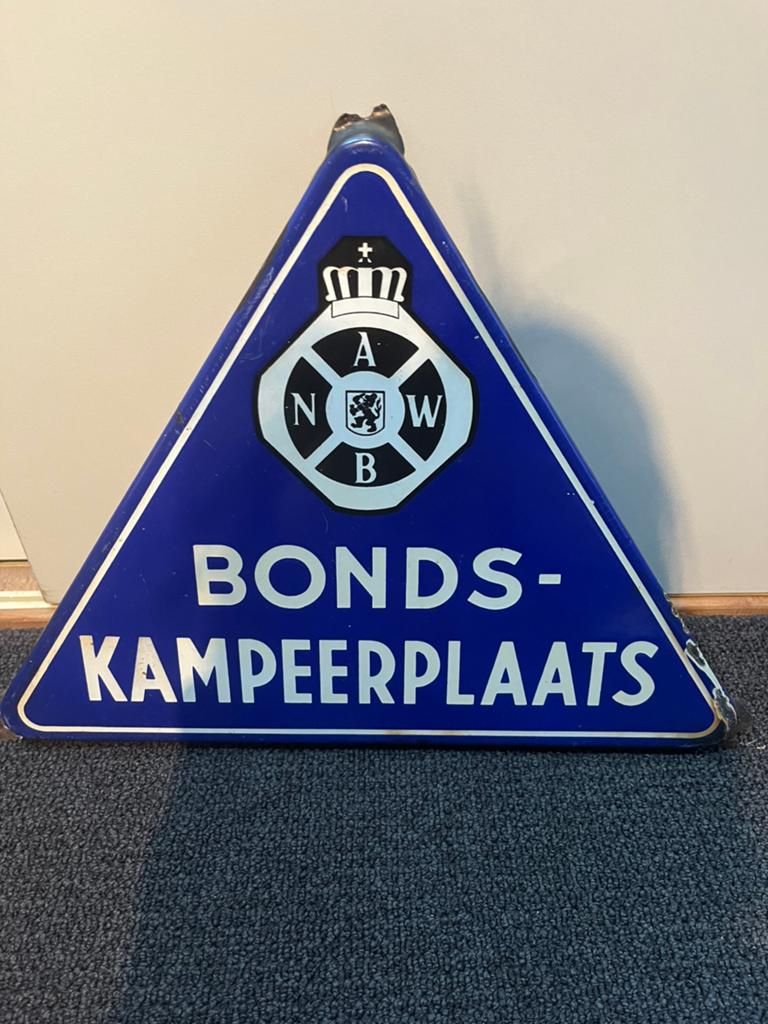 Vintage ANWB Bonds Kampeerplaats Emaille Bord, Antiek en Kunst, Ophalen of Verzenden