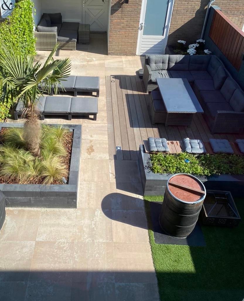 GeoStretto plus Tops Nardo betonstegels 60x60x4 cm (30 m2), Ophalen, Gebruikt, 10 m² of meer, Beton