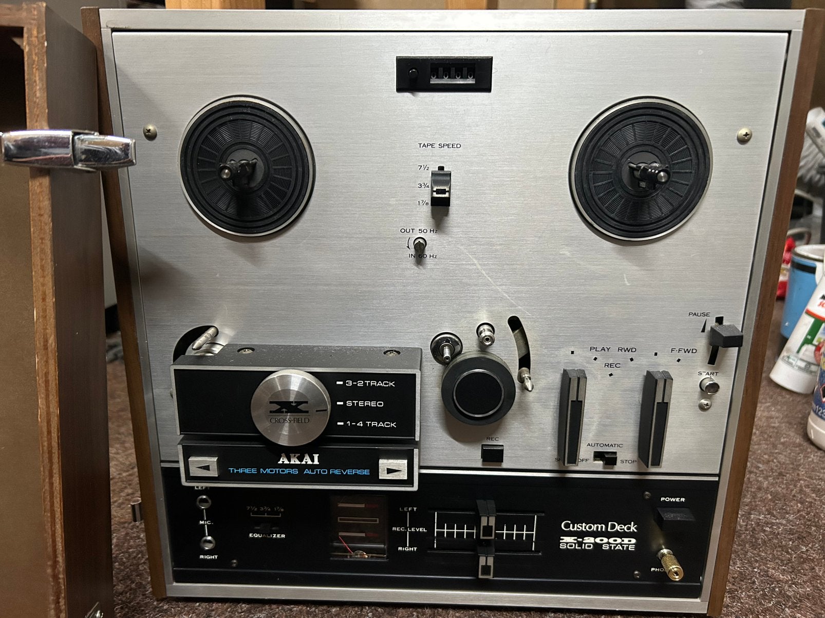 Akai X-200D bandrecorder, Audio, Tv en Foto, Ophalen, Bandrecorder, Met stofkap