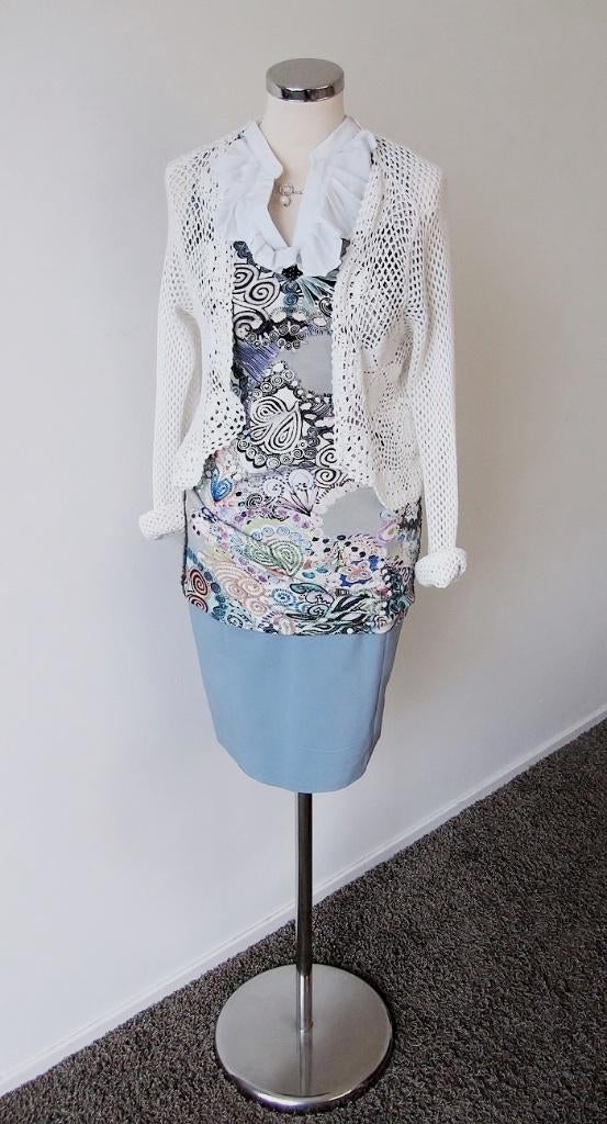 Lichtblauwe kokerrok, Kleding | Dames, H&M, Blauw, Ophalen of Verzenden, Zo goed als nieuw