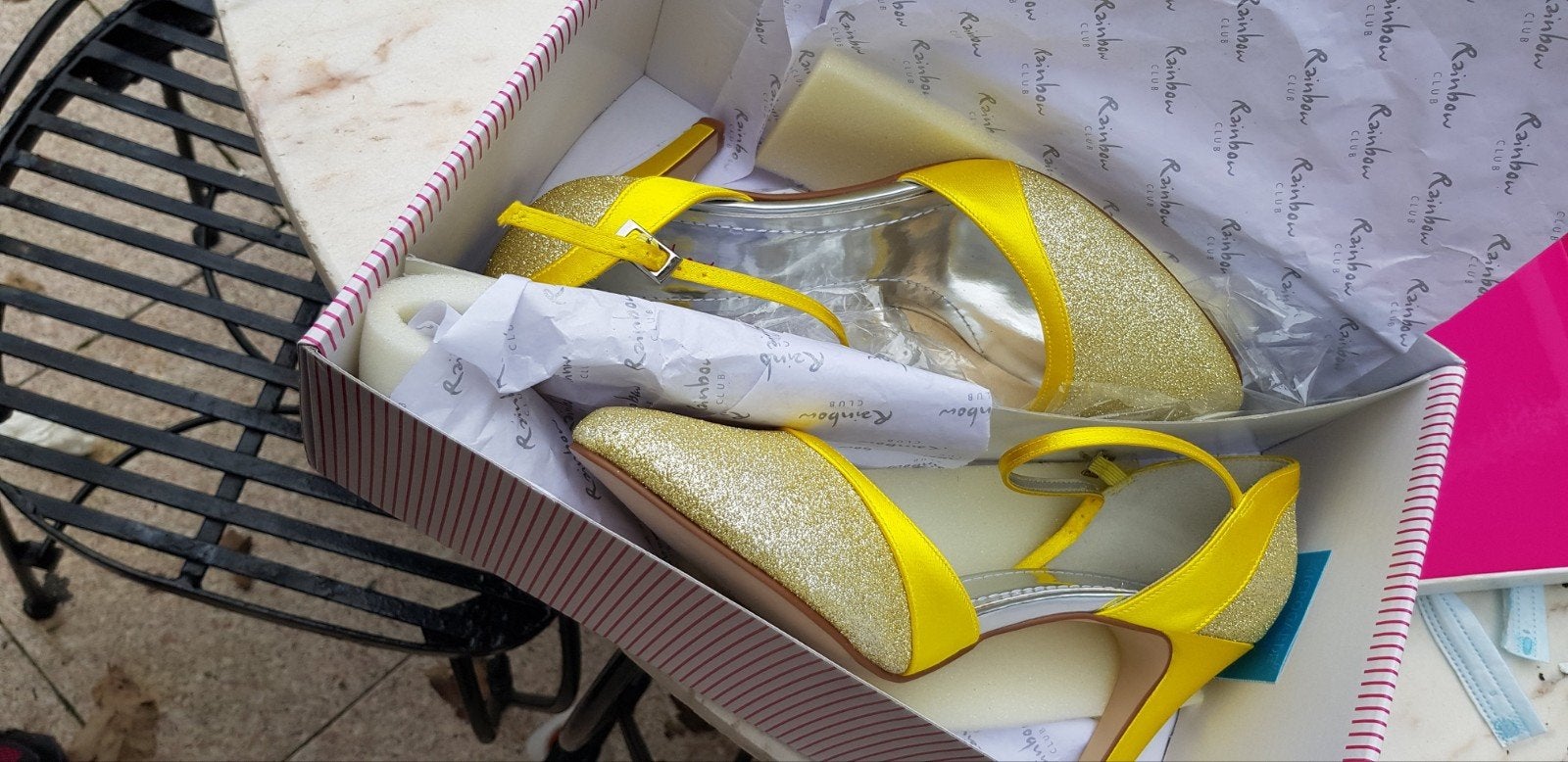 Rainbow Club Gele Glitter Pumps - Maat 39, Pumps, Geel, Ophalen of Verzenden, Zo goed als nieuw