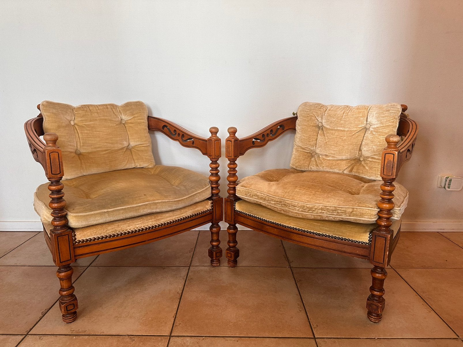 2 Giorgetti Fauteuils Italiaanse  Design Hollywood Regency, Ophalen of Verzenden