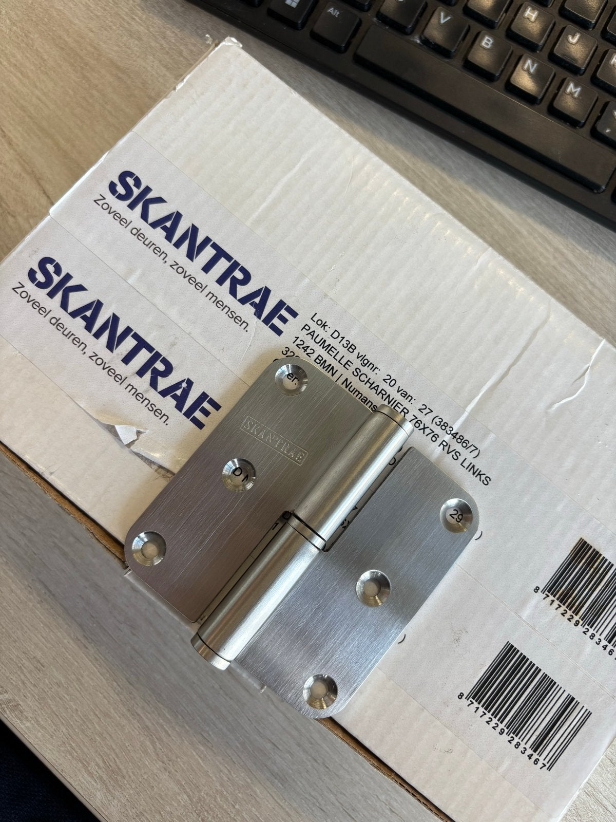 Skantrae Paumelle Scharnieren 76x76 RVS-Links 12 stuks, Ophalen of Verzenden, Nieuw, Rvs, Scharnier