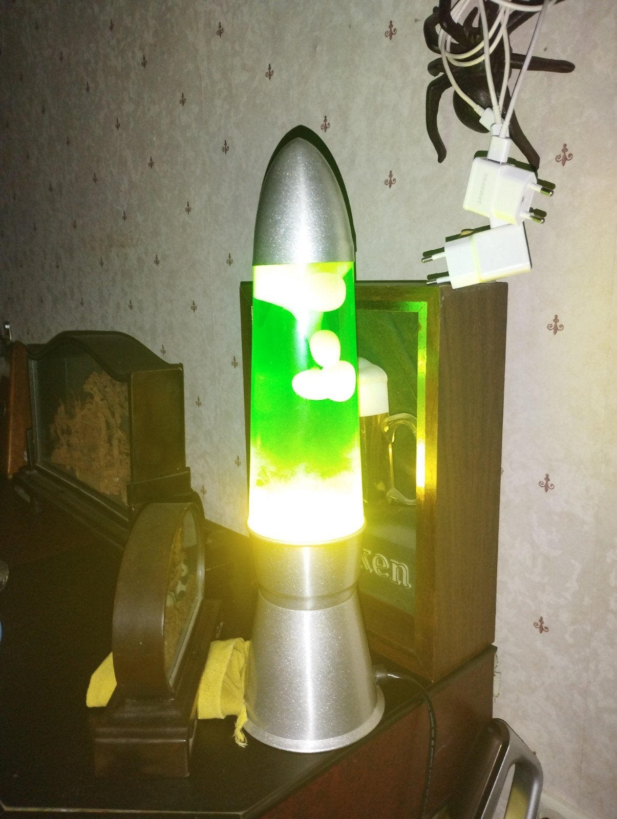 Lava lamp blauw geel, Huis en Inrichting, Lampen | Overige, Ophalen of Verzenden, Zo goed als nieuw