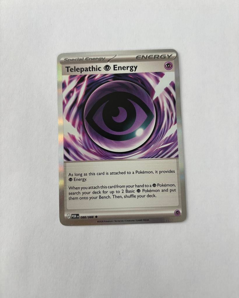 Pokemon Telepathic Energy 088/088 POR holo, Ophalen of Verzenden, Nieuw, Losse kaart, Foil