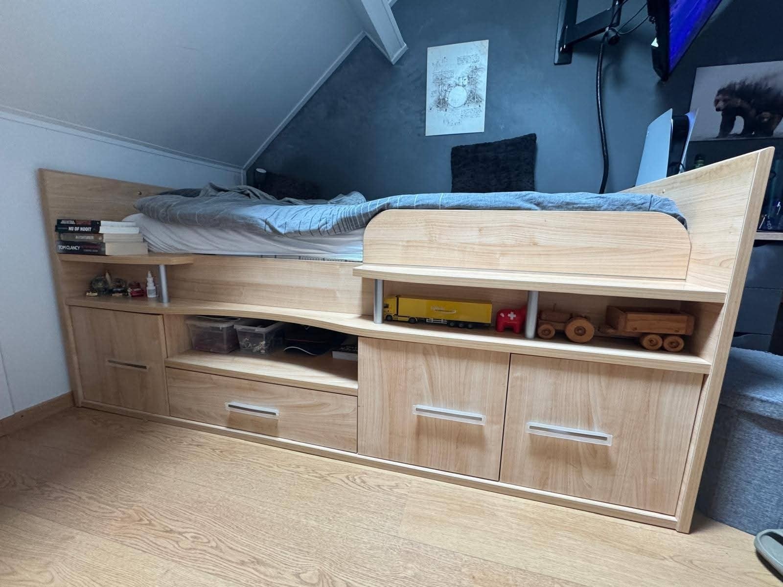 Kajuitbed / half-hoogslaper, Ophalen, 25 tot 50 cm, 50 tot 100 cm, Minder dan 100 cm