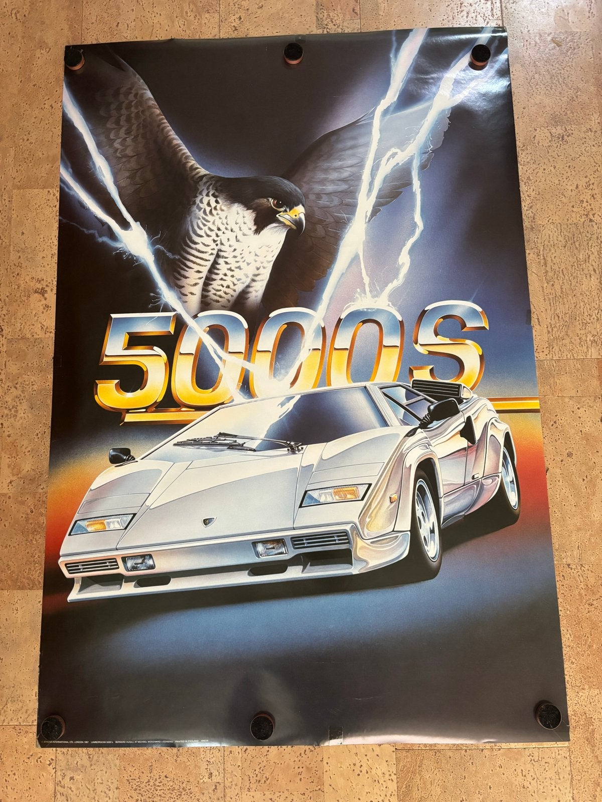 Vintage Lamborghini Countach 5000S Poster - 89x59cm, Verzamelen, Deurposter of groter, Ophalen of Verzenden, Overige onderwerpen