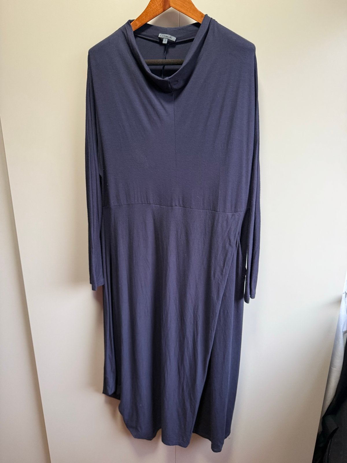 OSKA maxi Jurk Maat 3 / 44 (L) - donkerblauw, Blauw, Maat 42/44 (L), Ophalen of Verzenden, Zo goed als nieuw