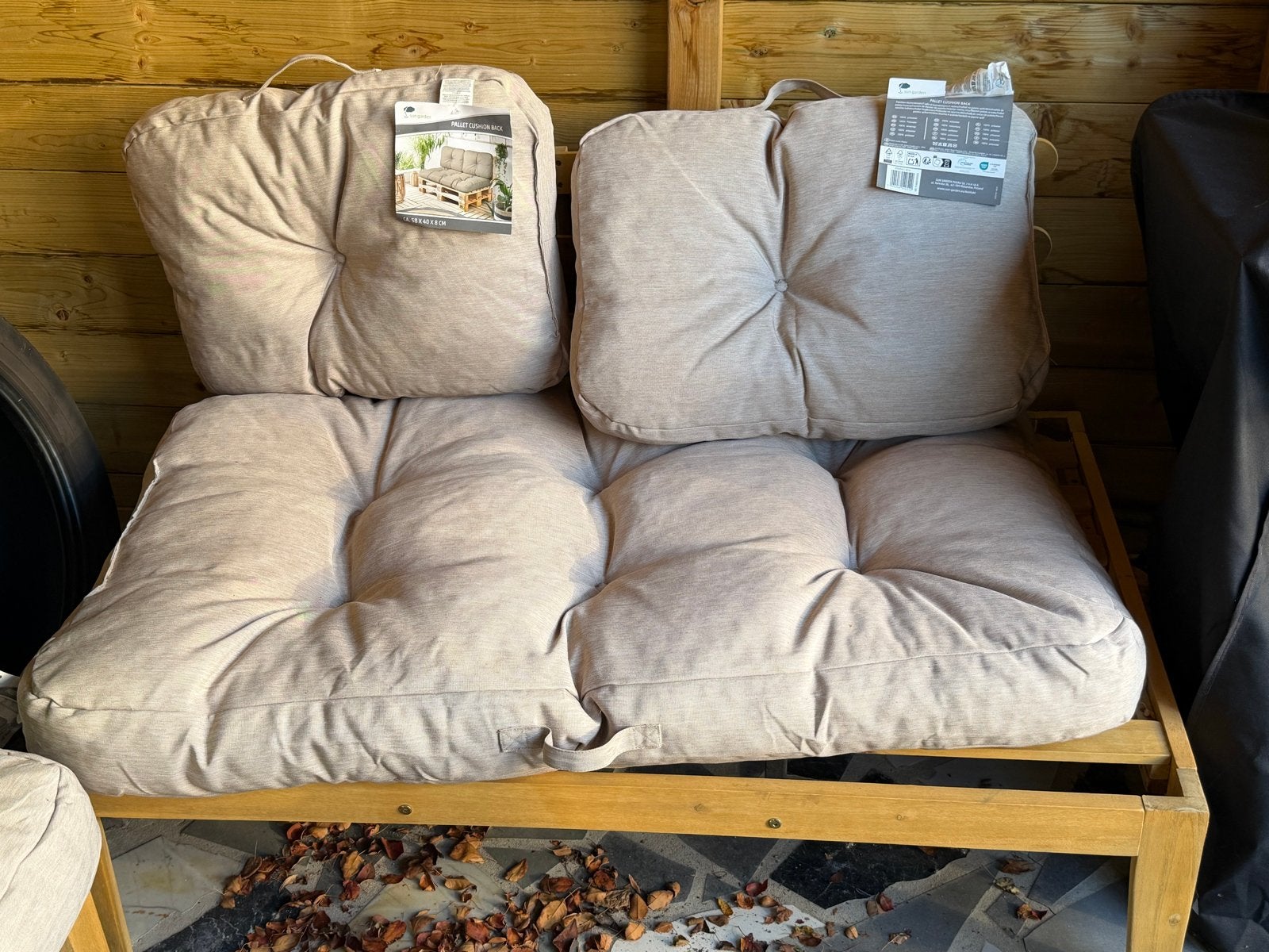2x Nieuwe Palletkussenset - Beige, Ophalen of Verzenden, Nieuw
