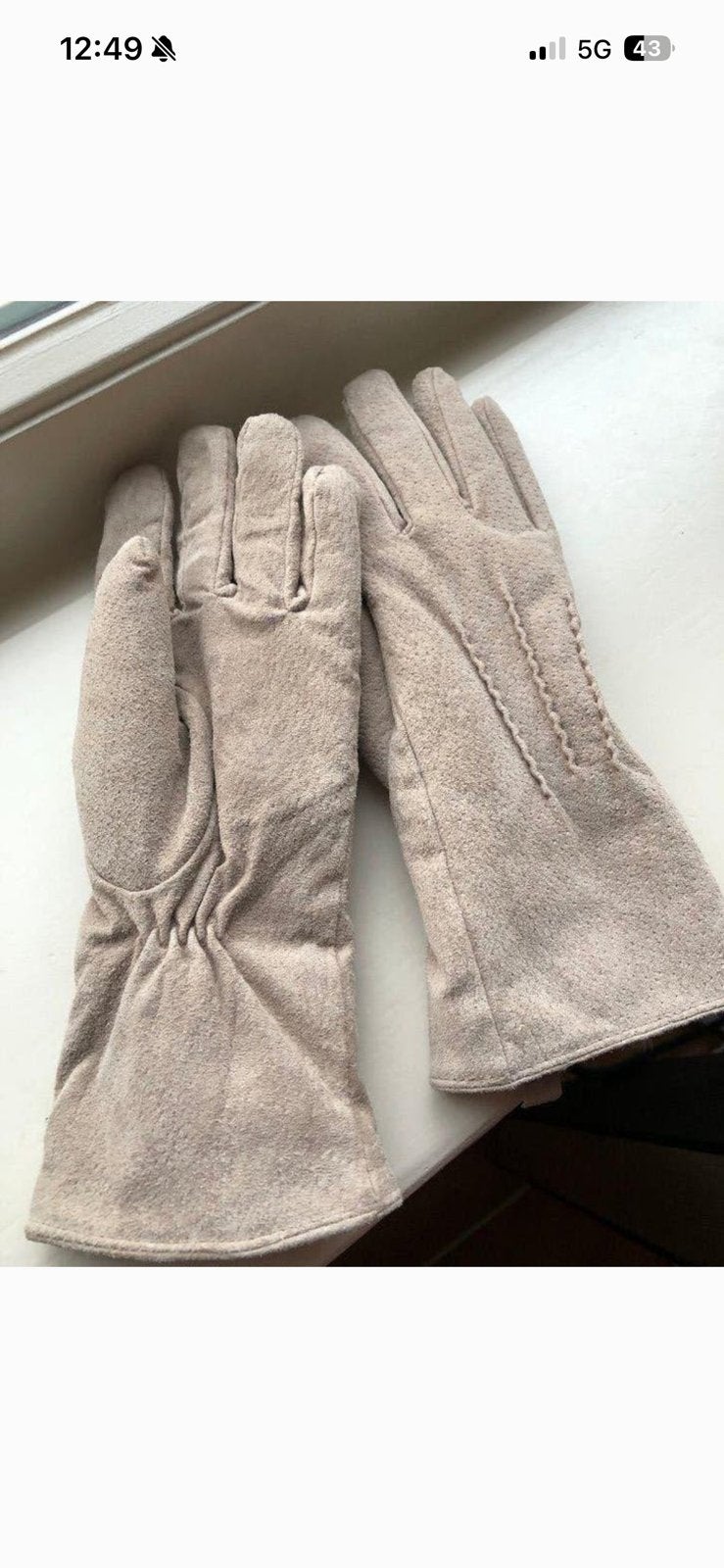 Beige suede handschoenen (XL, gevoerd), Kleding | Dames, Mutsen, Sjaals en Handschoenen, Ophalen of Verzenden, Zo goed als nieuw