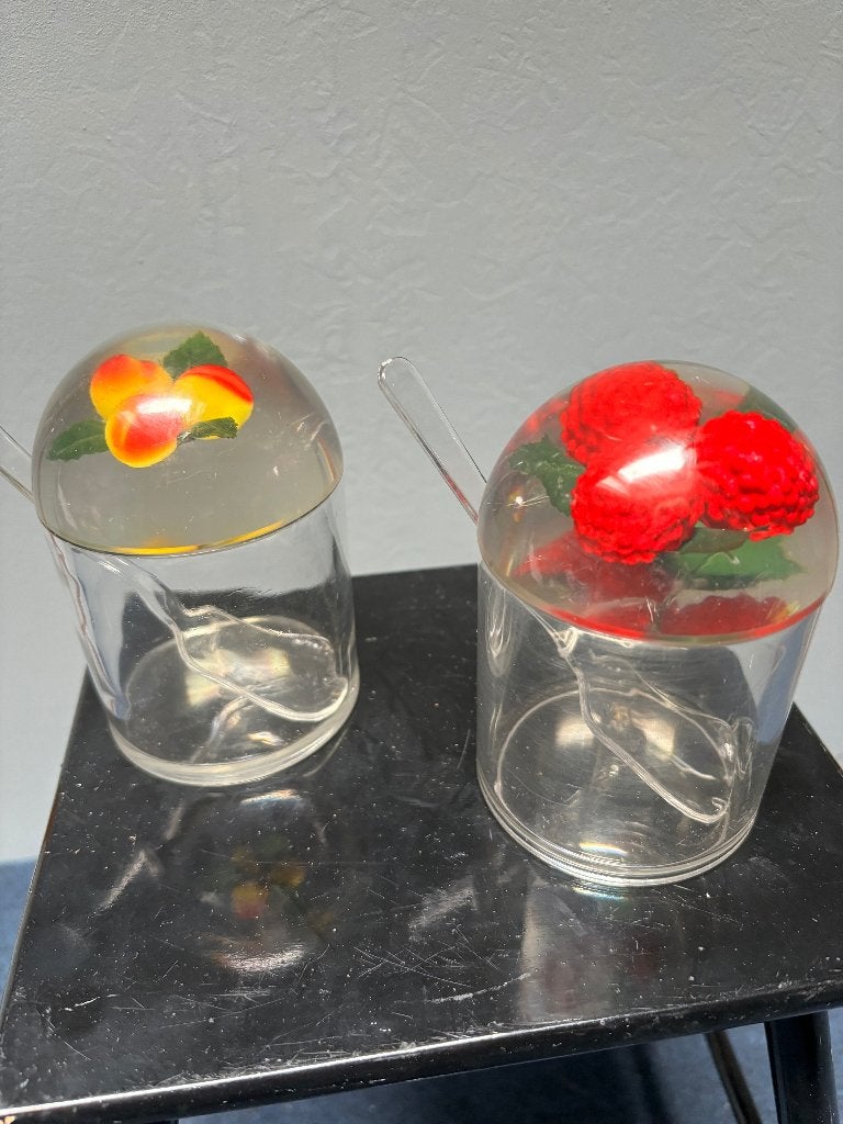 vintage Lucite (acryl/plexiglas) jampotten, Antiek en Kunst, Ophalen of Verzenden