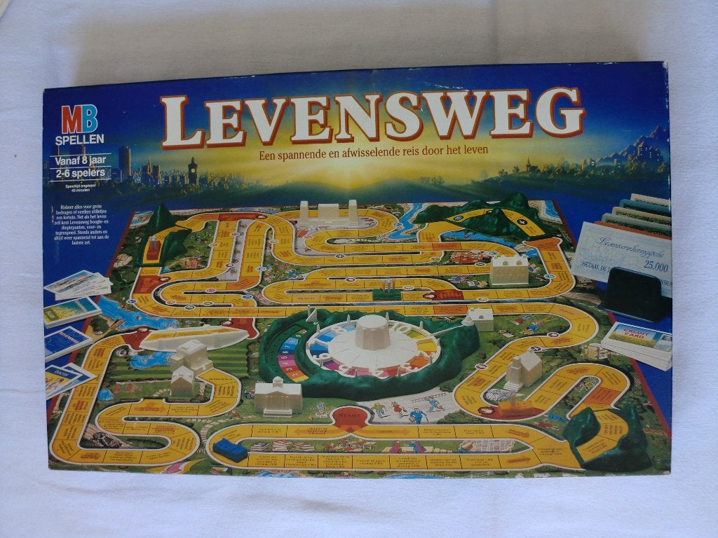 LEVENSWEG - een spel van MB en Hasbro 1992 (vanaf 8 jaar), Ophalen of Verzenden, Zo goed als nieuw, MB Spellen