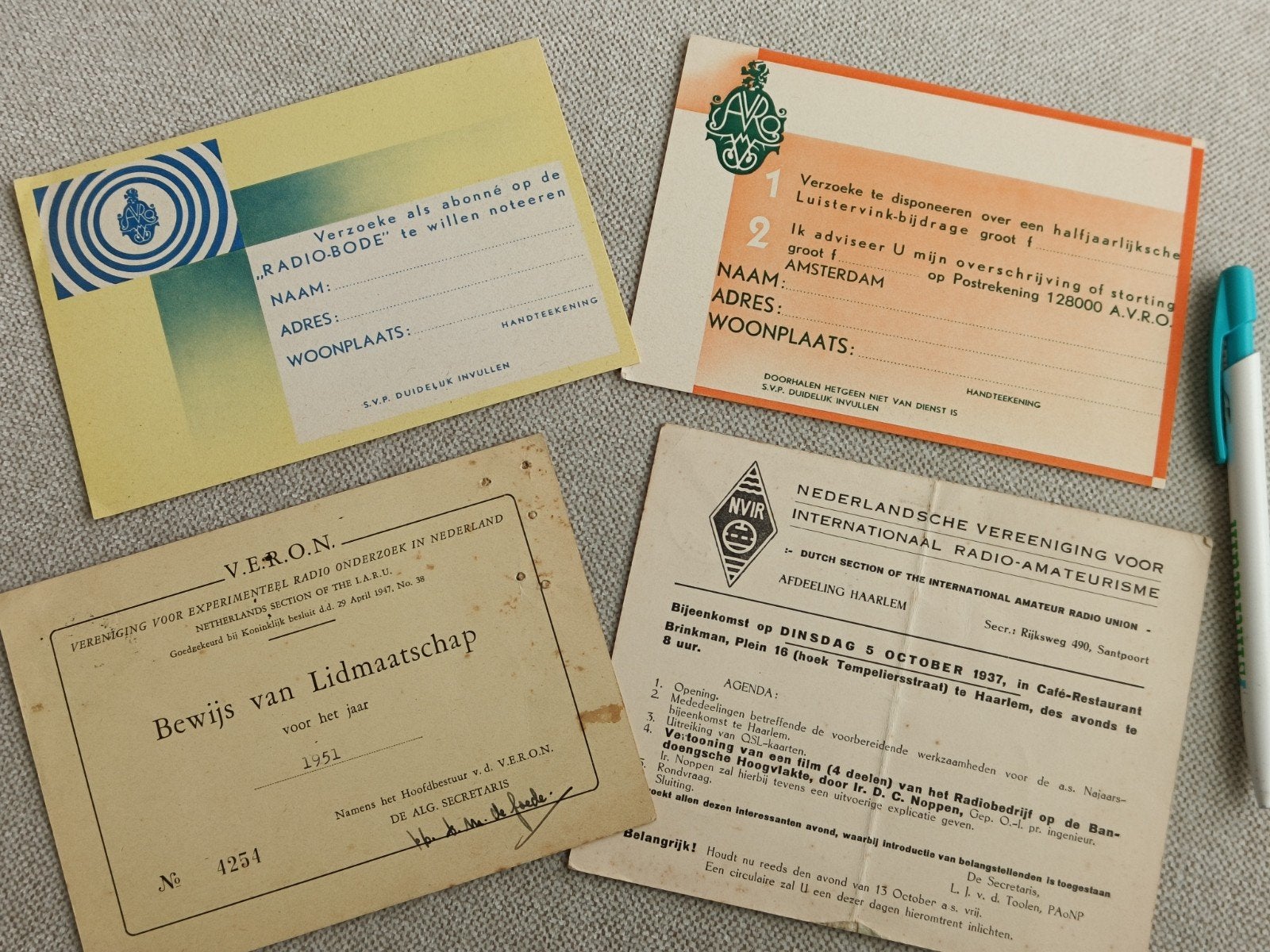 KAVEL AVRO, NVIR, VERON, KAARTEN., Boeken, Ophalen of Verzenden