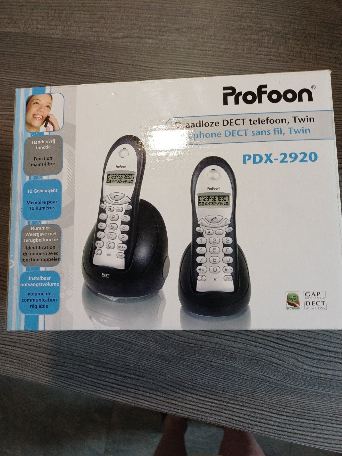 Profoon PDX-2920 Draadloze DECT Telefoon Twin Set, Ophalen of Verzenden, Nieuw, 2 handsets