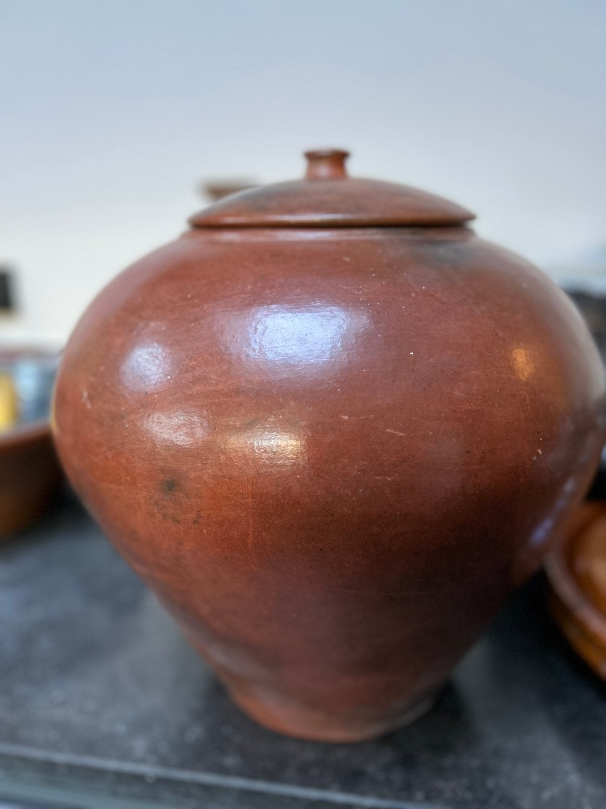 Grote xxl raku urn deksel vaas kruik oosters bohemian, Ophalen