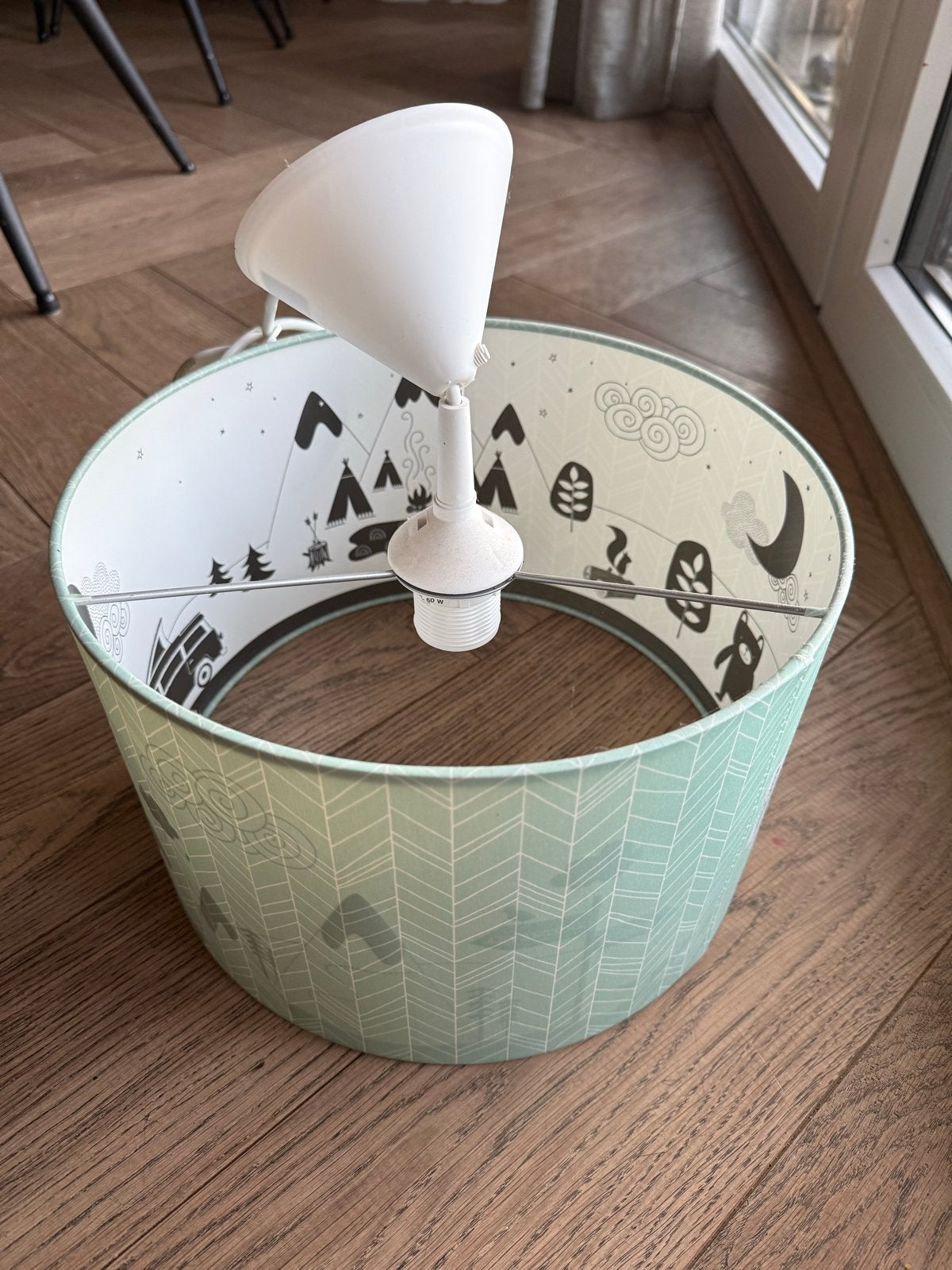 Little Dutch Lampenkap Blauw met Littek print, Huis en Inrichting, Ophalen of Verzenden, Gebruikt, Textiel, E27 (groot)