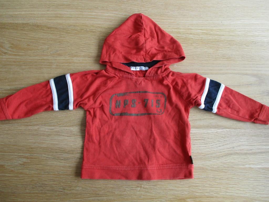 Noppies capuchon trui maat 74 rood truitje, Kinderen en Baby's, Babykleding | Maat 74, Truitje of Vestje, Ophalen of Verzenden
