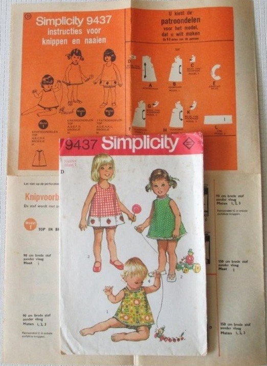 Oud,vintage,Retro,Simplicity 9437,Kinder,kledingpatroon, Verzenden, Zo goed als nieuw, Kind, Burda