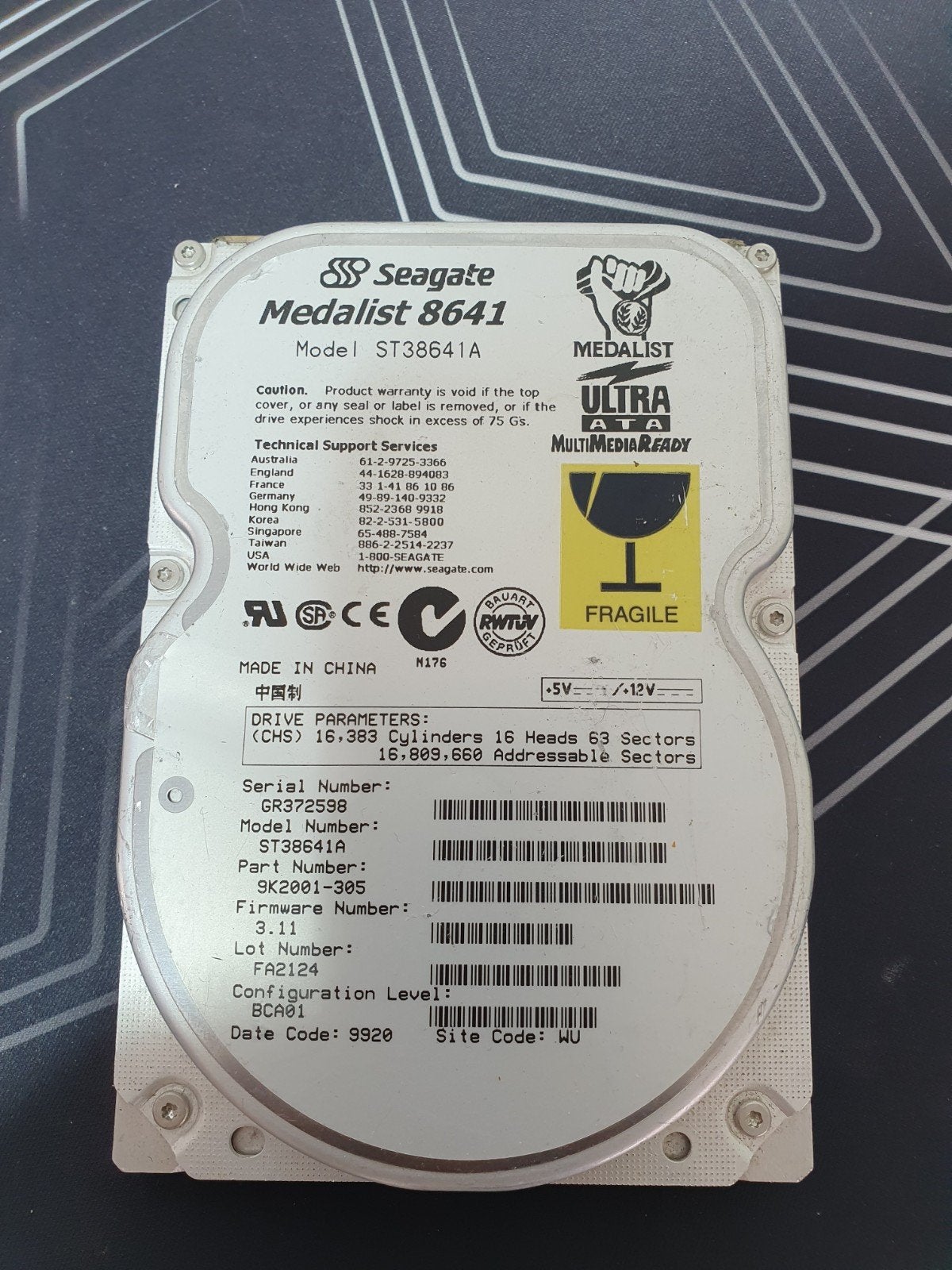 Seagate Medalist 8641 8.6GB harde schijf – 3.5" IDE (PATA), Intern, Gebruikt, 8,6 GB, .