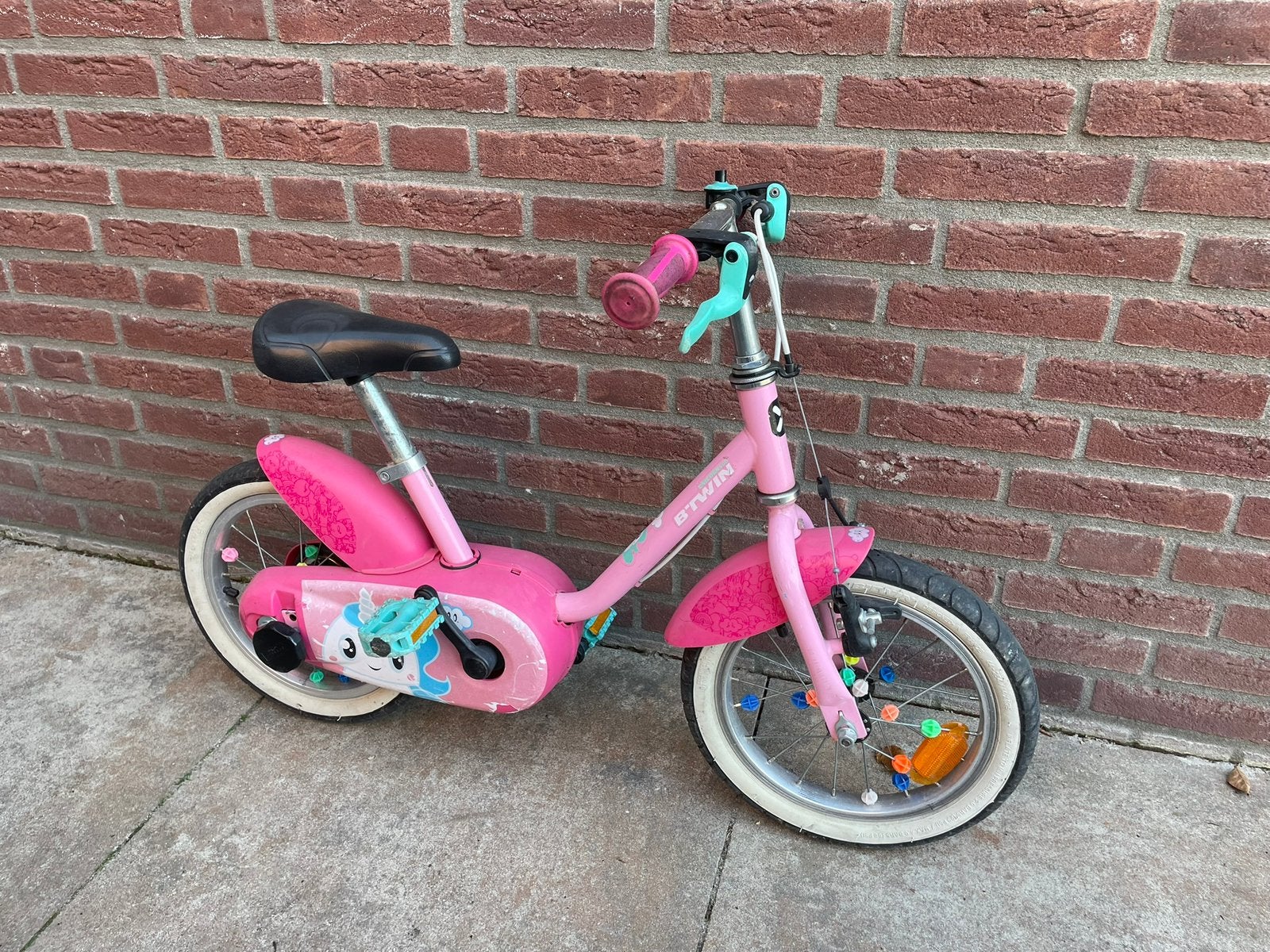 Kinderfoets meisje, Ophalen, Gebruikt, Minder dan 16 inch, Zijwieltjes