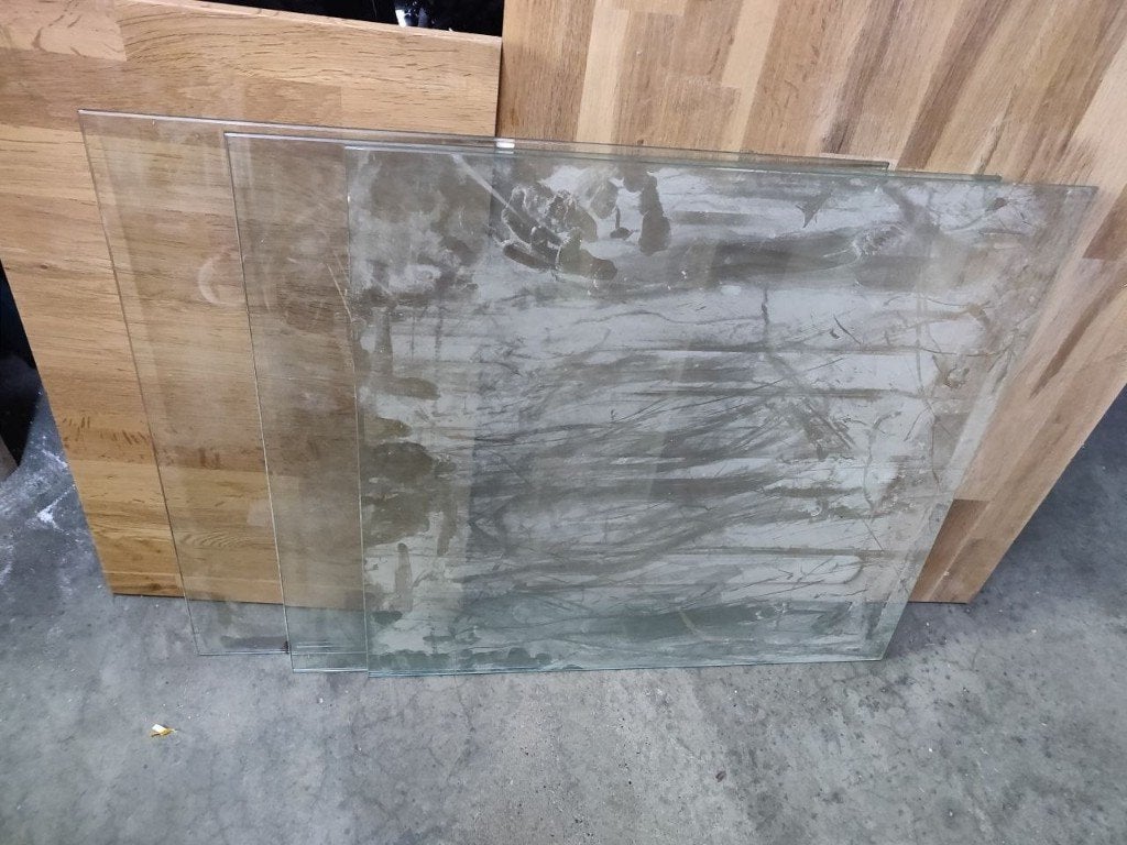 3 glasplaten, Doe-het-zelf en Verbouw, Glas en Ramen, Ophalen, Minder dan 80 cm, Minder dan 80 cm, Zo goed als nieuw