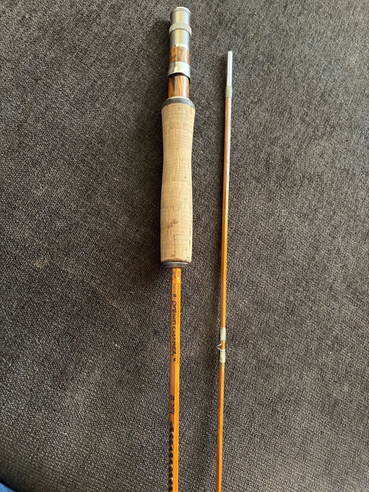 Vintage Splitcane Vliegvishengel - Perfect voor de visser, Ophalen, Gebruikt