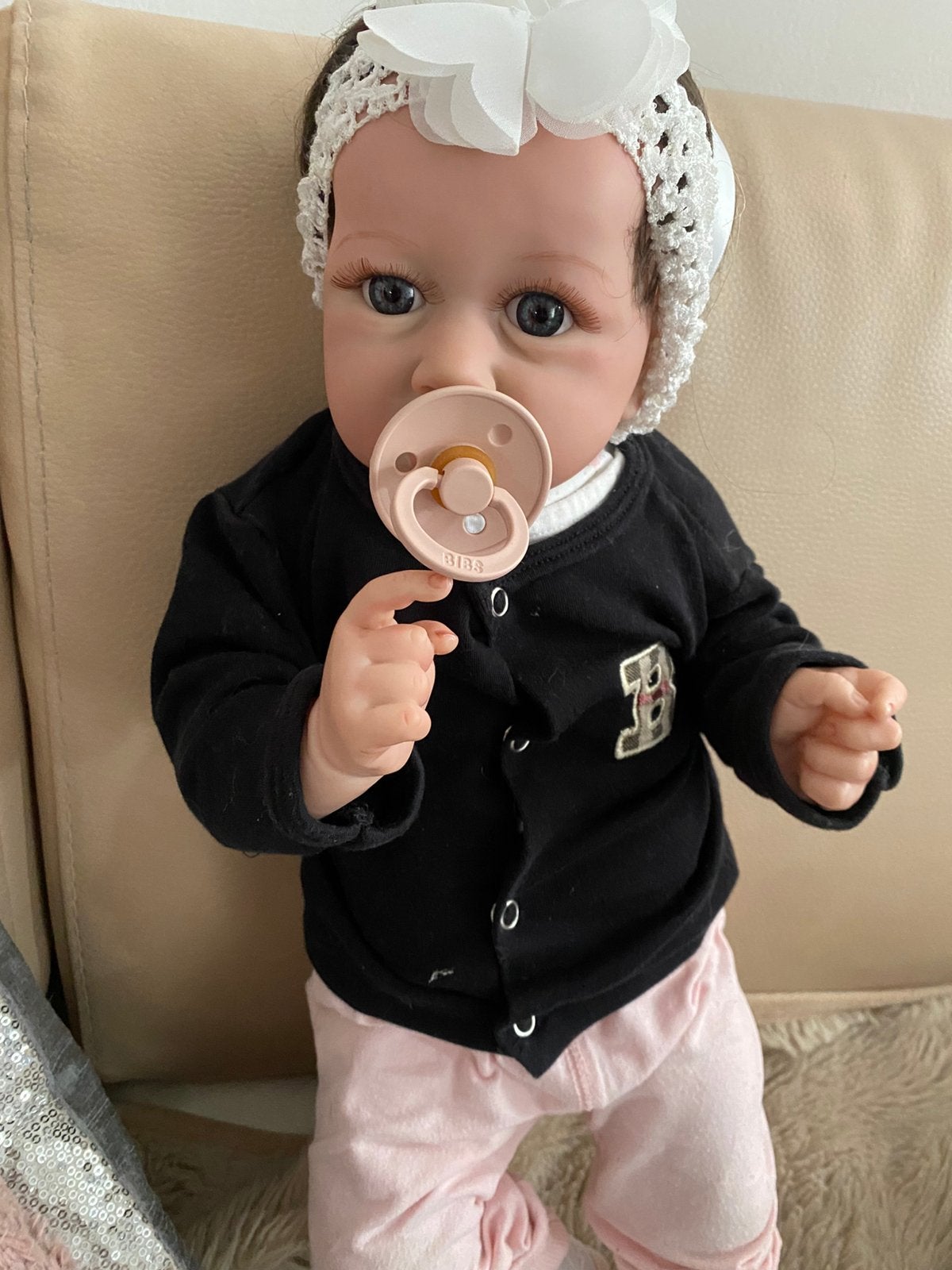 prachtige babypop full body met geslacht, Kinderen en Baby's, Speelgoed | Poppen, Ophalen of Verzenden, Zo goed als nieuw