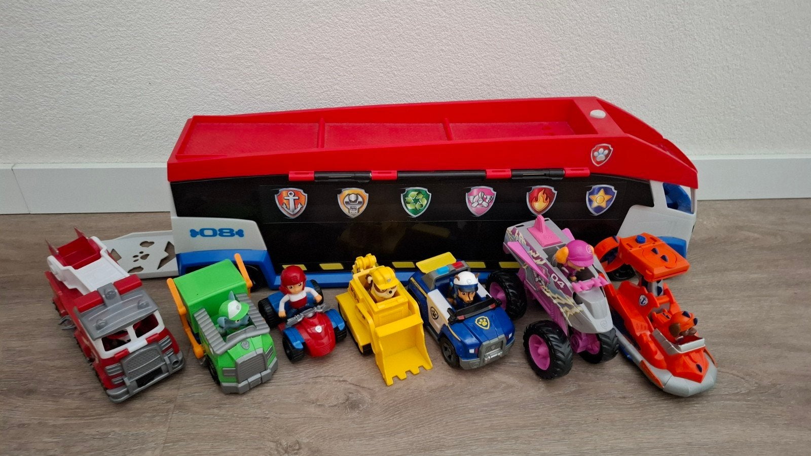 Paw Patrol Patroller met voertuigen en figuren, Ophalen, Zo goed als nieuw
