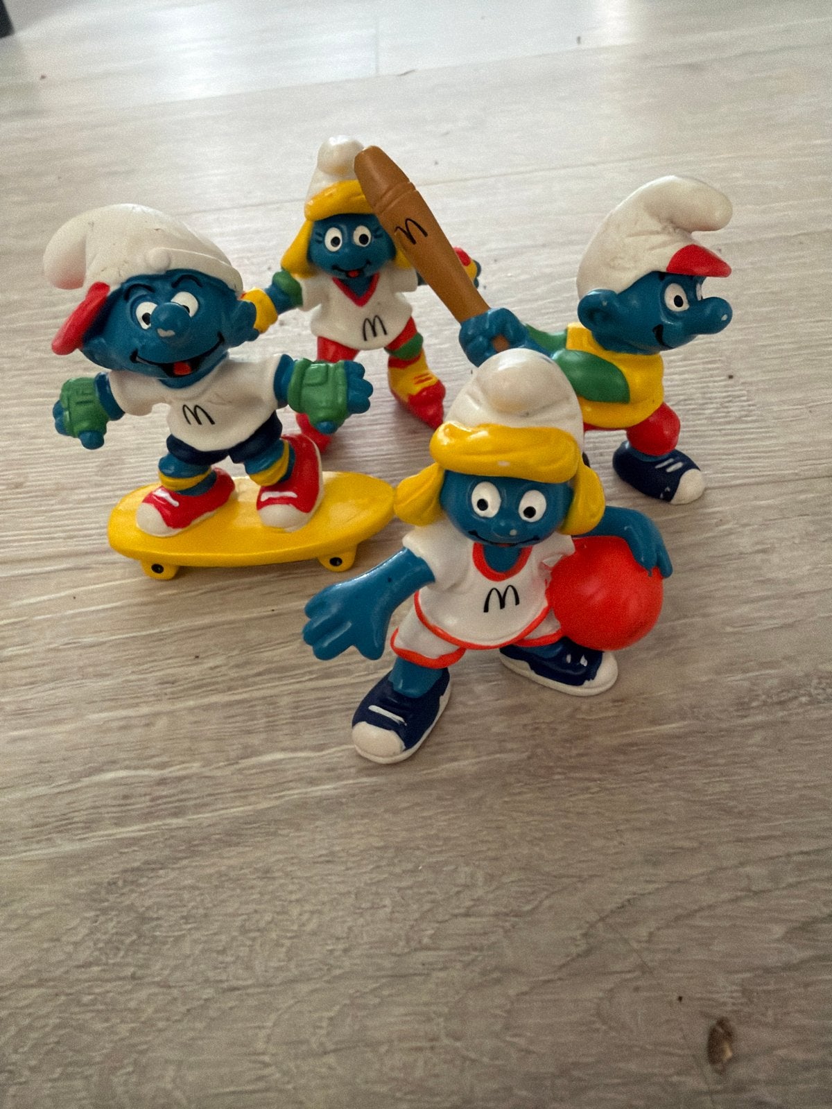 4 originele McDonald’s Sports Smurfen 1997 – Peyo – vintage, Ophalen of Verzenden, Gebruikt