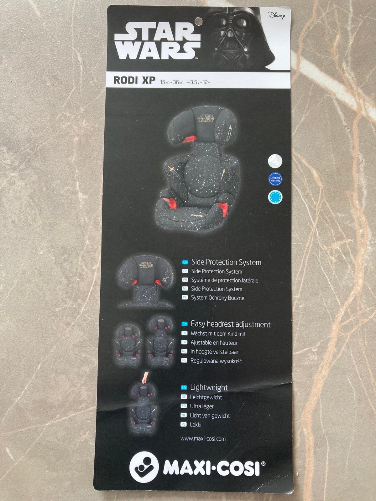 Maxi-Cosi Star Wars type Rodi XP, Ophalen, Autogordel, 15 t/m 36 kg, Zo goed als nieuw