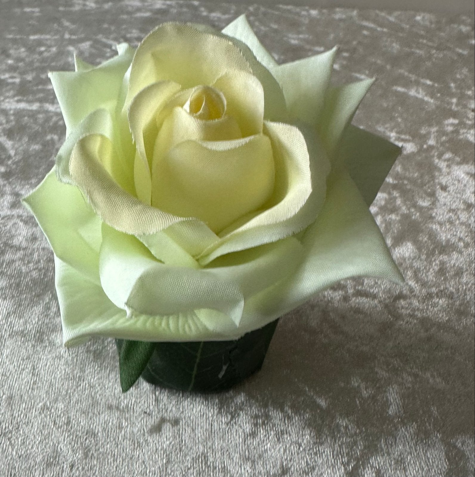 Kunstbloem roosje- Tafel Decoratie, Binnen, 10 cm, Kunstbloem, Textiel