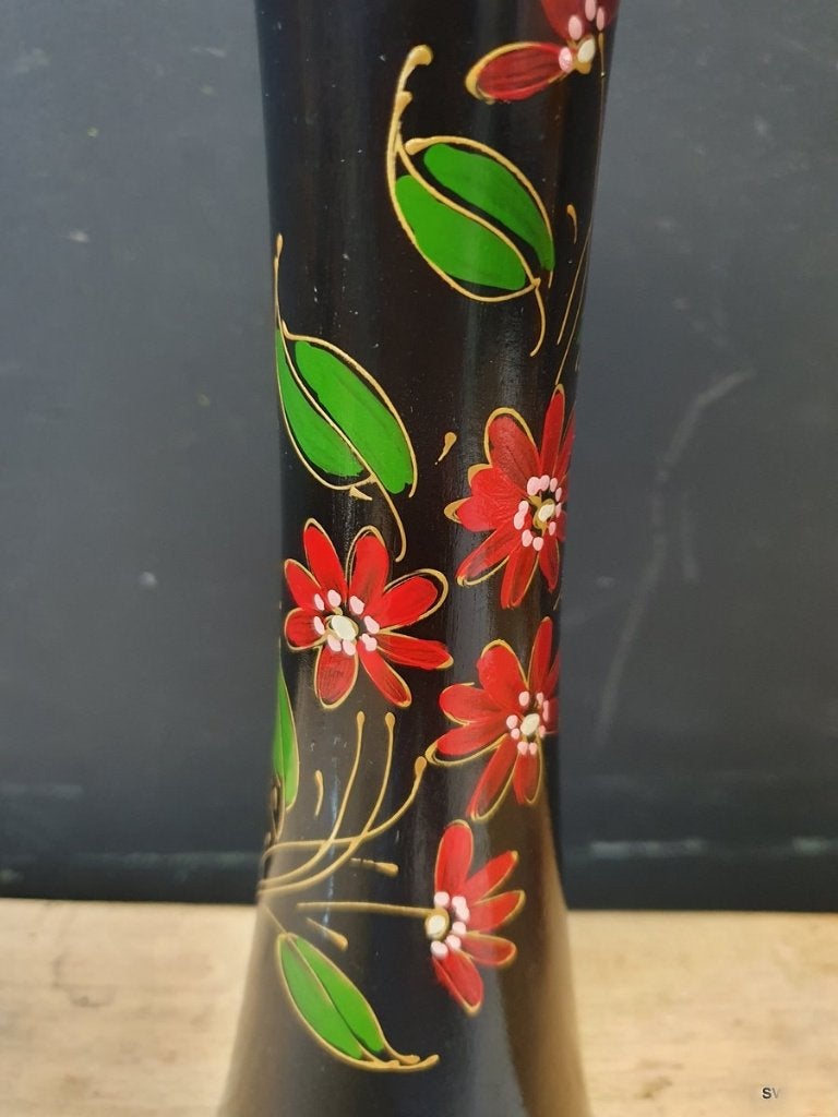 1497 1499 vintage vaas vaasjes vazen hout glas bloemen, Ophalen of Verzenden, Zo goed als nieuw, Glas