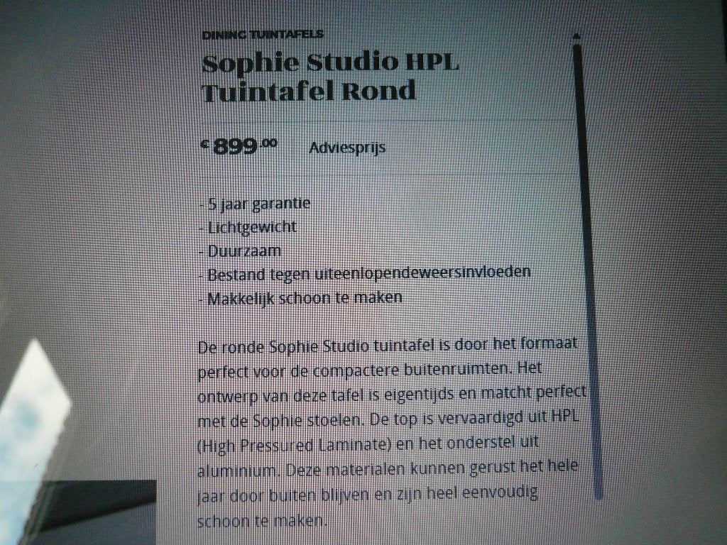 Hartman tuintafel rond 1500 mm, lichtgrijs, Ophalen, Zo goed als nieuw, Rond, Kunststof