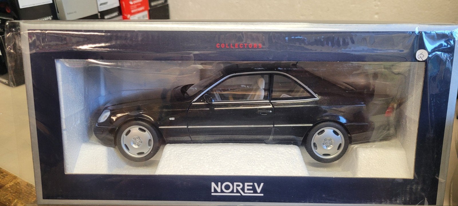 norev 1997 Mercedes CL600 coupe zwart metallic, Ophalen of Verzenden, Zo goed als nieuw, Auto, Norev