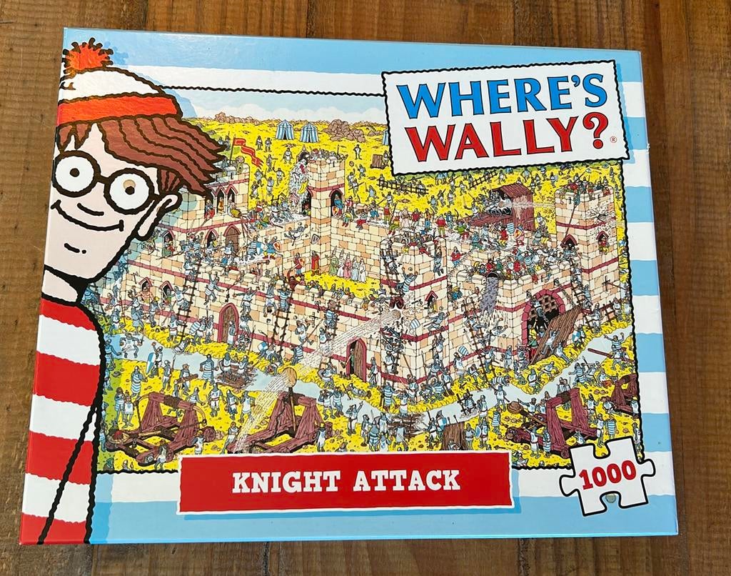 Where’s Wally? Knight Attack puzzel 1000 stukjes COMPLEET, Ophalen of Verzenden, 500 t/m 1500 stukjes, Zo goed als nieuw, Legpuzzel
