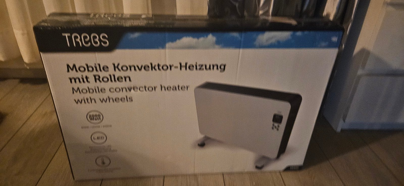 Trebs Mobiele Convectorkachel met Wielen 2000W, 30 tot 80 cm, Minder dan 60 cm, Ophalen of Verzenden, 800 watt of meer