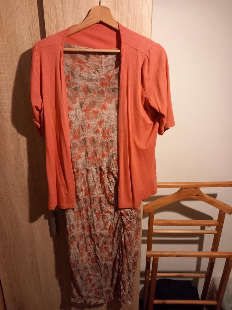 Sandwich jurk roze met bijpassende bolero, Maat 38/40 (M), Ophalen of Verzenden, Knielengte, Roze