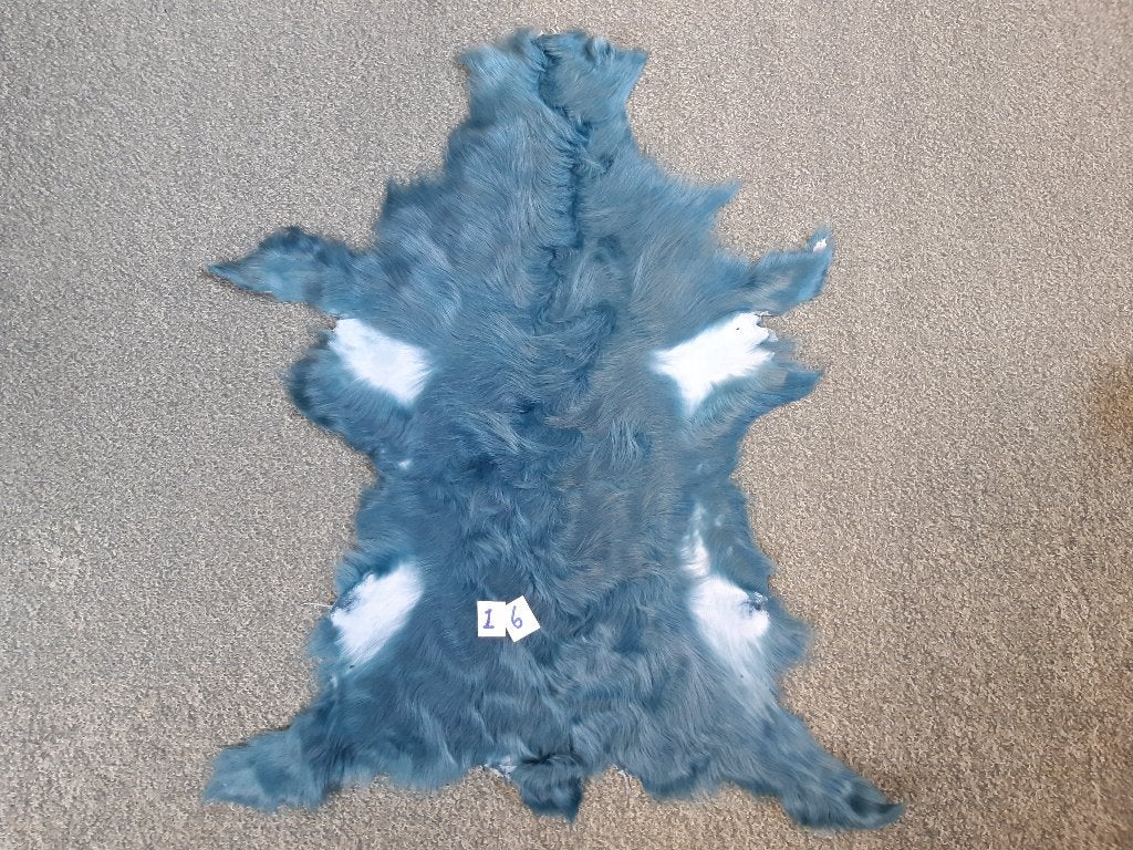 Schapenvel Vachten Chekiang Lam Turquoise Prachtige huiden, 50 cm, 30 cm, Nieuw, Ophalen of Verzenden