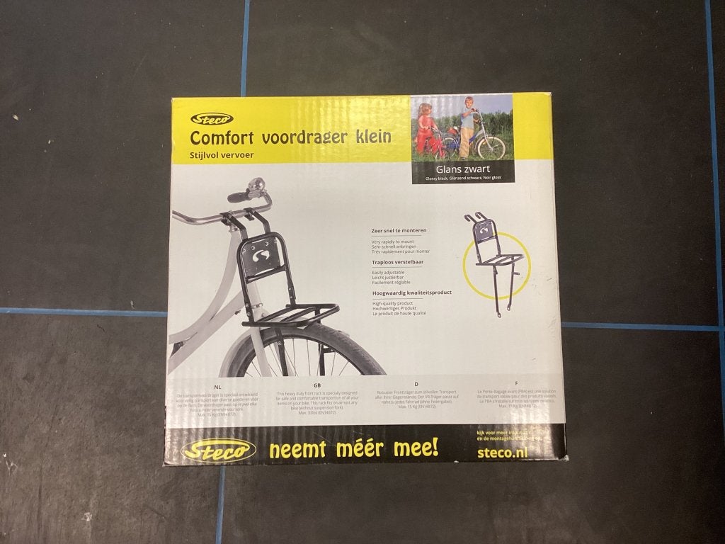 NIEUW Steco Transport voordrager klein 20 tot 24 inch zwart, Nieuw, De tweewieler udenhout, Info@detweewieler.nl, 5071 BA
