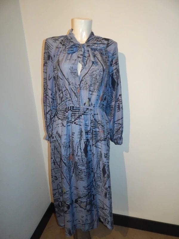 Forte Forte zijde jurk paars in print strik hals mt 3, Kleding | Dames, Maat 38/40 (M), Forte Forte, Verzenden, Paars
