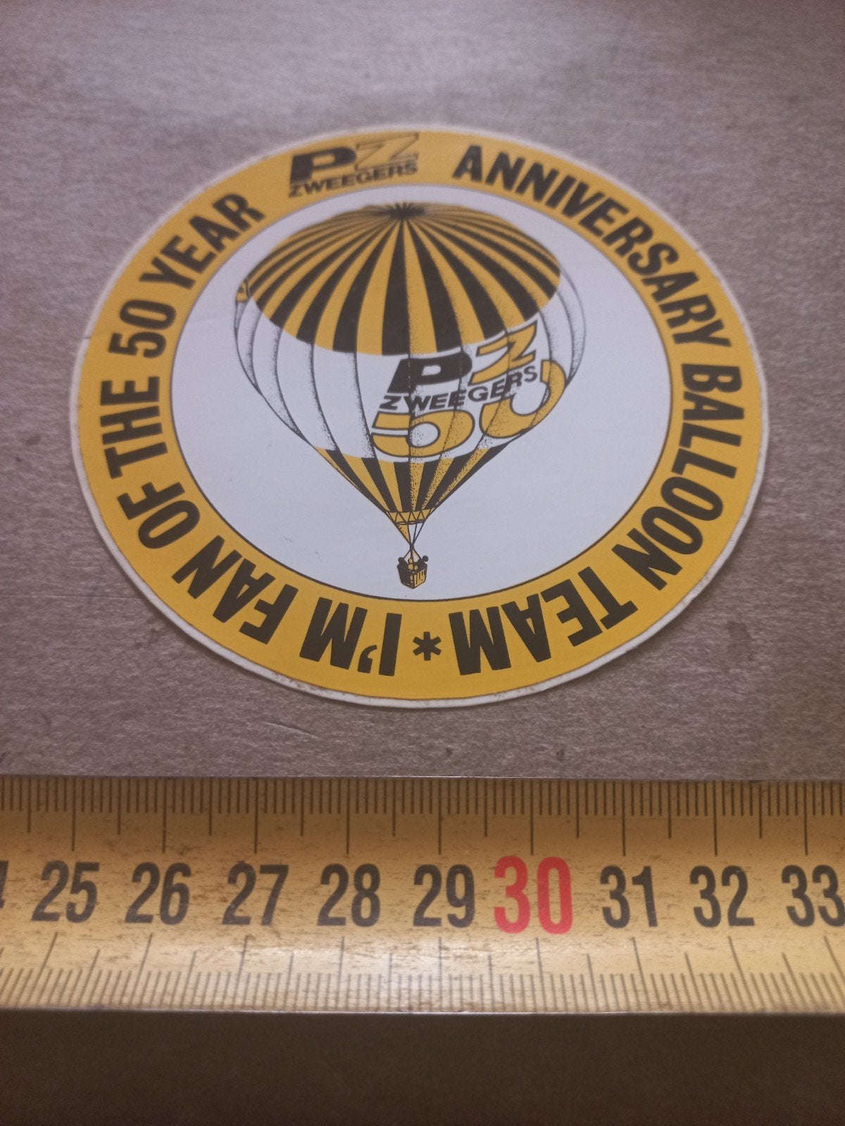 PZ Zweegers 50 Jaar Jubileum Ballon Team Sticker, Ophalen of Verzenden, Zo goed als nieuw, Overige typen