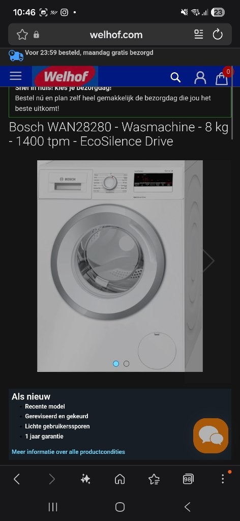 Wasmachine, goedwerkend, Witgoed en Apparatuur, Wasmachines, Ophalen, Gebruikt, Bovenlader, 85 tot 90 cm
